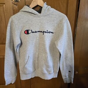Kids Champion Light Gray Pullover Hoodie